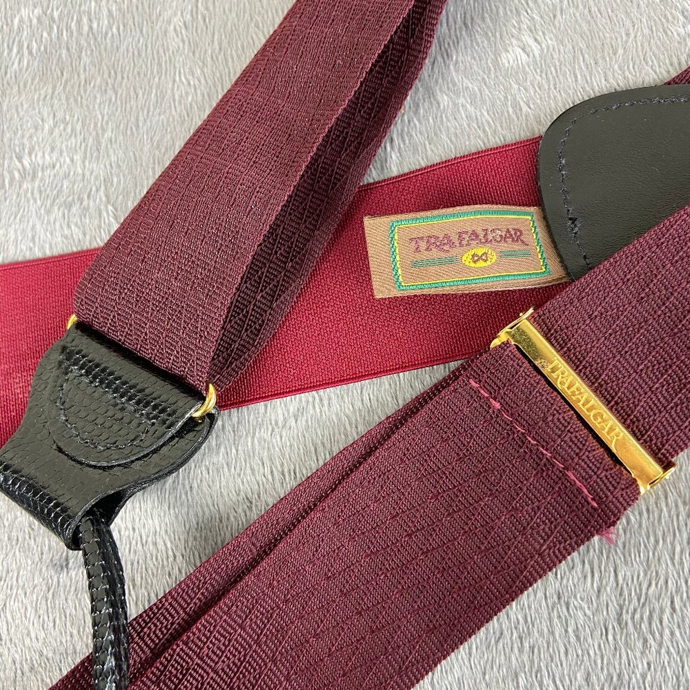 Trafalgar Burgundy Red Suspenders